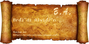 Bródi Alvián névjegykártya
